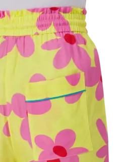 شورت بخصر مرتفع مزين بنقشة زهور