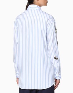 Blue Stripe Embellished Shirt