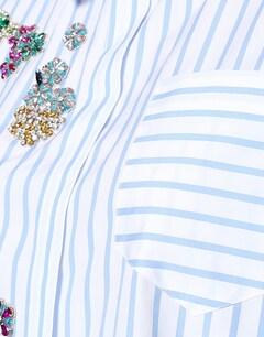 Blue Stripe Embellished Shirt