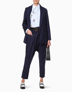 Navy Blue Drape Pants