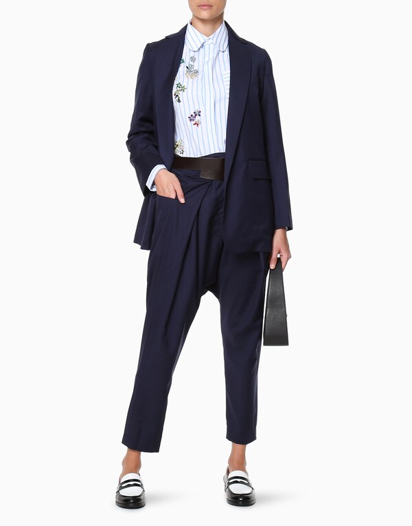 Navy Blue Drape Pants