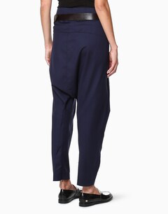 Navy Blue Drape Pants
