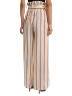Orange and White Striped Linen Pants