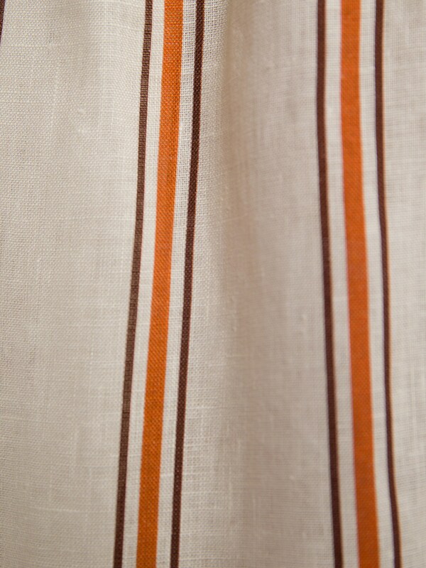 Orange and White Striped Linen Pants