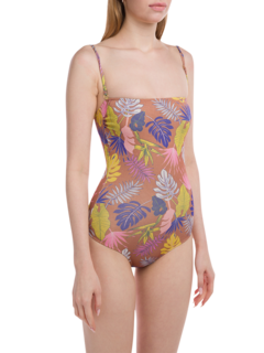 Multicolored Thin Strap One-Piece Swimsuit