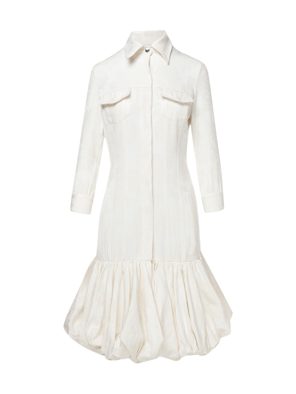 Brocade Ruffle Dress