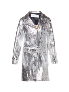 Metallic Biker Leather Jacket