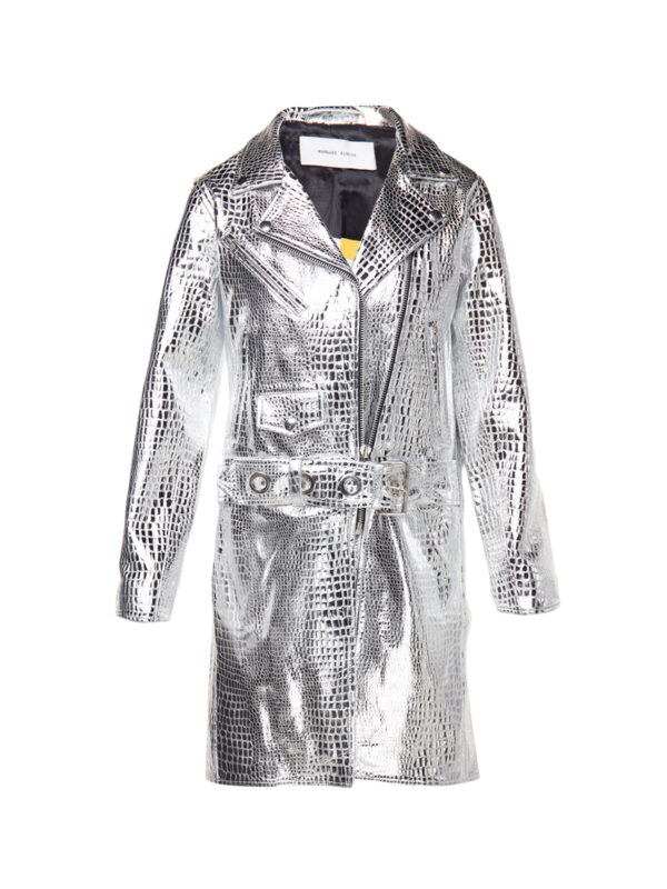 Metallic Biker Leather Jacket