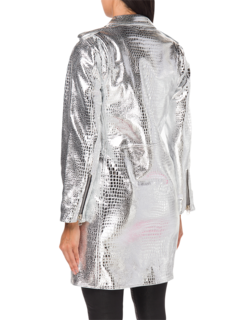 Metallic Biker Leather Jacket