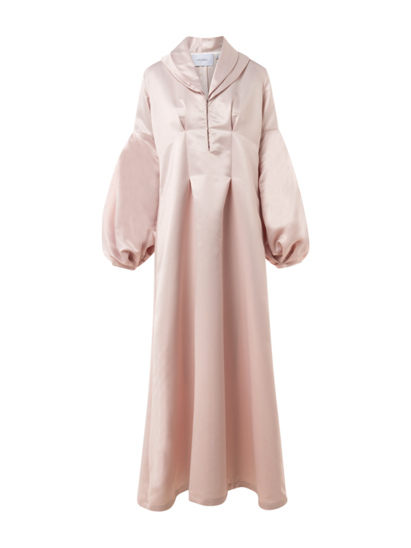 A-LINE DRESS WITH DOUBLE COLLAR AND PUFFED SLEEVES
