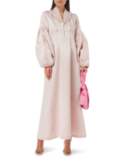 A-LINE DRESS WITH DOUBLE COLLAR AND PUFFED SLEEVES