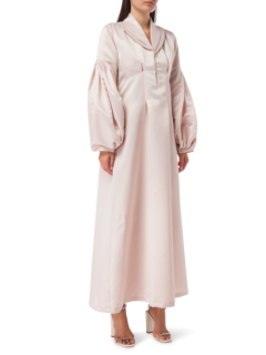 A-LINE DRESS WITH DOUBLE COLLAR AND PUFFED SLEEVES