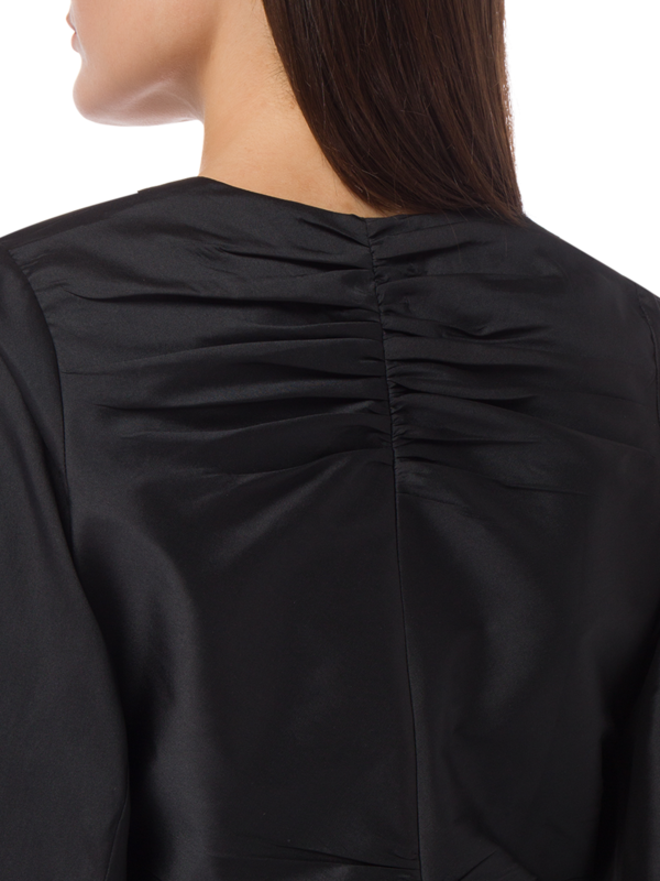 A-LINE DRESS WITH A PLEATED FRONT AND PUFFED SLEEVES