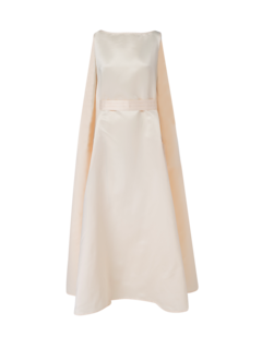 A-LINE BOAT NECK DRESS WITH A CAPE ILLUSION ON THE BACK