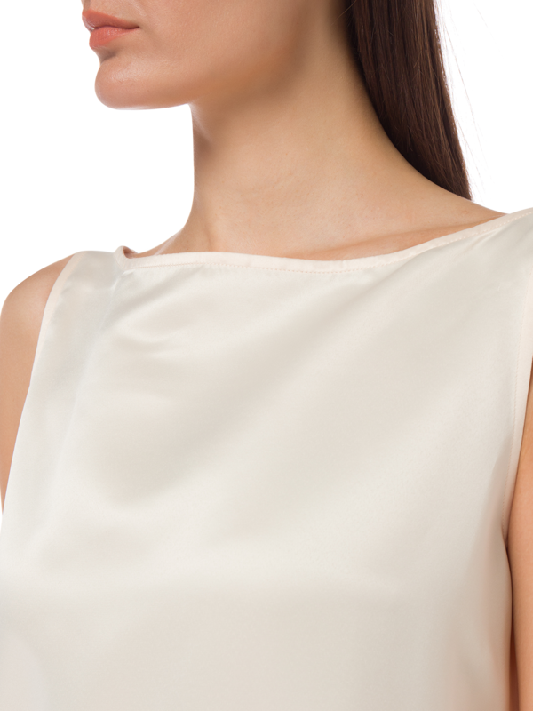 A-LINE BOAT NECK DRESS WITH A CAPE ILLUSION ON THE BACK