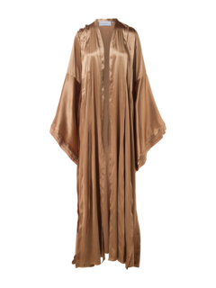 OPEN ABAYA WITH PLEATED DETAILS AND CAPE SLEEVES