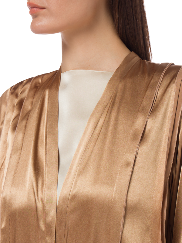 OPEN ABAYA WITH PLEATED DETAILS AND CAPE SLEEVES