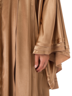 OPEN ABAYA WITH PLEATED DETAILS AND CAPE SLEEVES