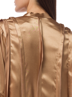 OPEN ABAYA WITH PLEATED DETAILS AND CAPE SLEEVES