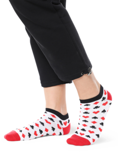 Printed White Socks