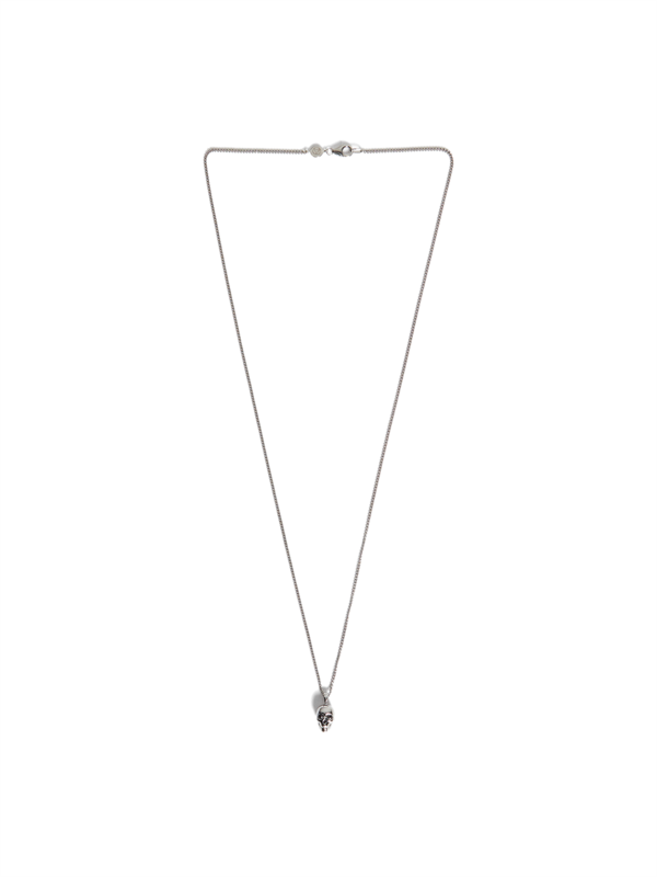 Gunmetal Skull Charm Necklace
