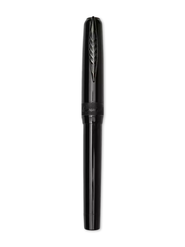 قلم حبر LGB روك سائل بريشة معدنية رفيعة بزخارف سوداء