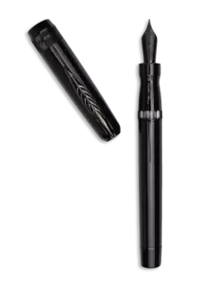 قلم حبر LGB روك سائل بريشة معدنية رفيعة بزخارف سوداء