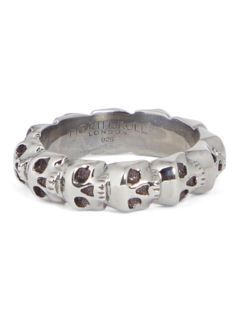 Gunmetal Skull Band Ring