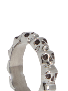 Gunmetal Skull Band Ring