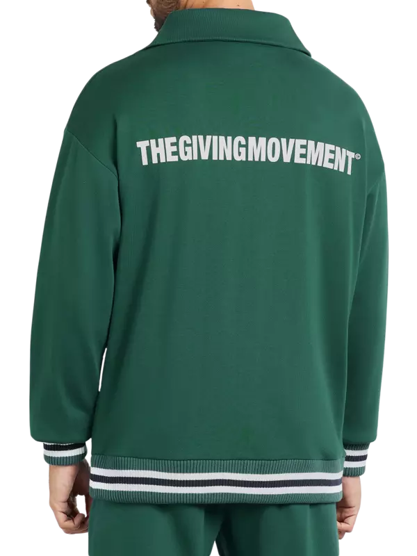 سويت شيرت كبير الحجم بسحاب قصير وطبعة بنمط جامعي:Staged:thatProductCatalog