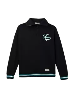 سويت شيرت كبير الحجم بسحاب قصير وطبعة بنمط جامعي:Staged:thatProductCatalog