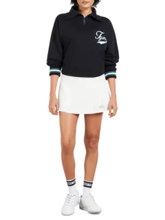 سويت شيرت كبير الحجم بسحاب قصير وطبعة بنمط جامعي:Staged:thatProductCatalog