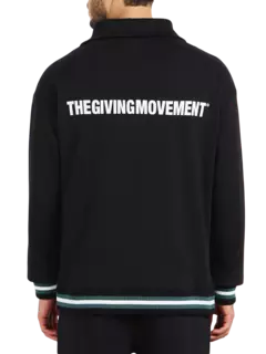 سويت شيرت كبير الحجم بسحاب قصير وطبعة بنمط جامعي:Staged:thatProductCatalog