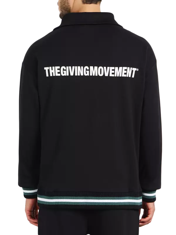 سويت شيرت كبير الحجم بسحاب قصير وطبعة بنمط جامعي:Staged:thatProductCatalog