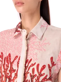 بلوزة بدون أكمام بطبعة مرجانية رينا