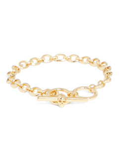 Gold Skull Bar Chain Bracelet
