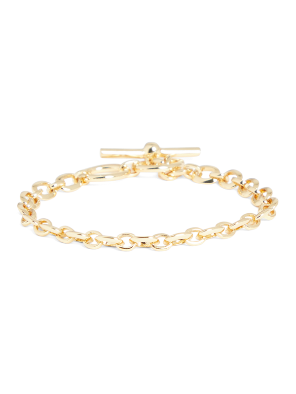 Gold Skull Bar Chain Bracelet