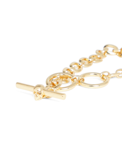 Gold Skull Bar Chain Bracelet