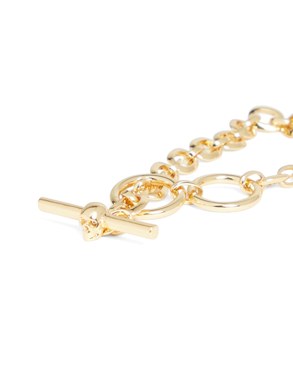 Gold Skull Bar Chain Bracelet