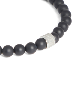 Black/Silver Twin Skull Bracelet