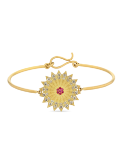 Gold, Diamond and Violet Amethyst "Power of Light" Bangle