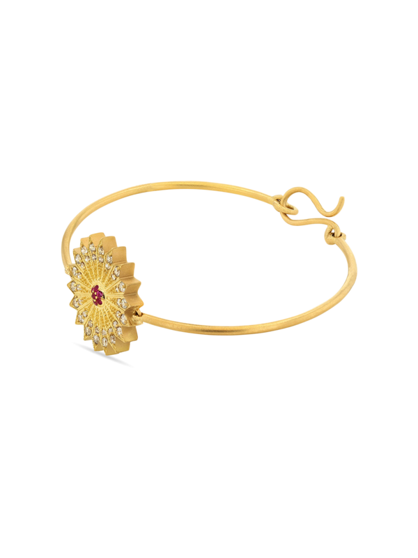 Gold, Diamond and Violet Amethyst "Power of Light" Bangle