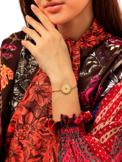 Gold, Diamond and Violet Amethyst "Power of Light" Bangle