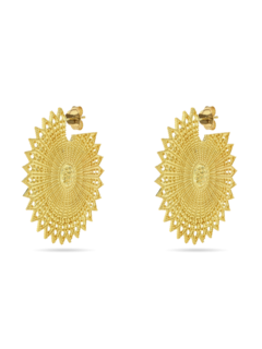 Gold "Power of Light" Round Earrings