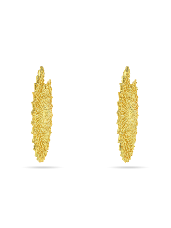 Gold "Power of Light" Round Earrings