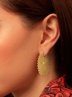 Gold "Power of Light" Round Earrings