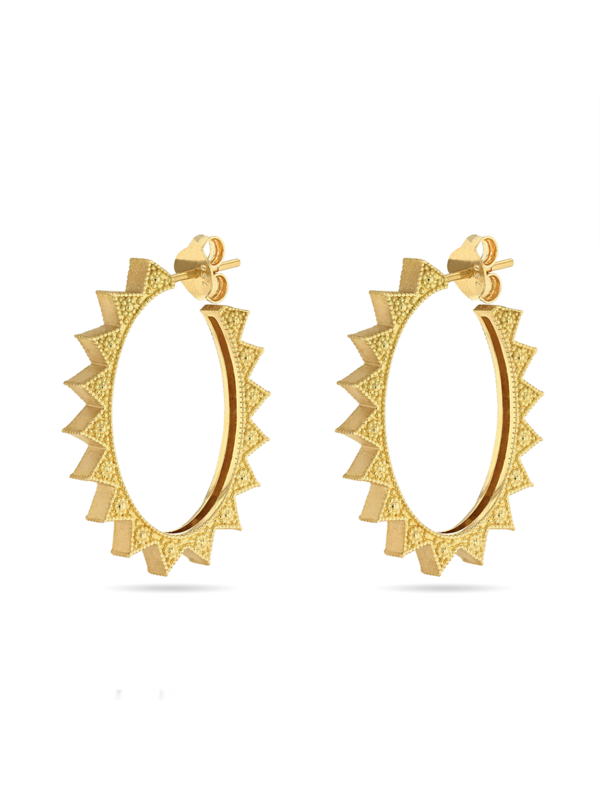 Gold "Power of Light" Hoop Earrings