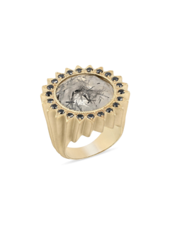Gold and Black Diamond "Power of Light" Statement Ring