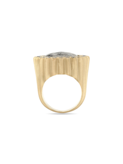 Gold and Black Diamond "Power of Light" Statement Ring