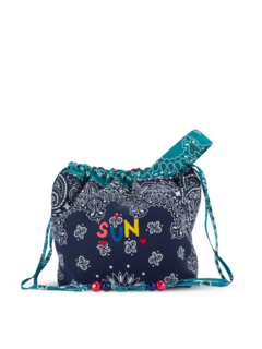 Maxi bucket bag navy petrole SUN HEARTS